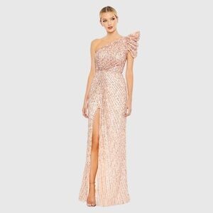 Mac Duggal 5622 NWT EMBELLISHED PUFF ONE SHOULDER GOWN